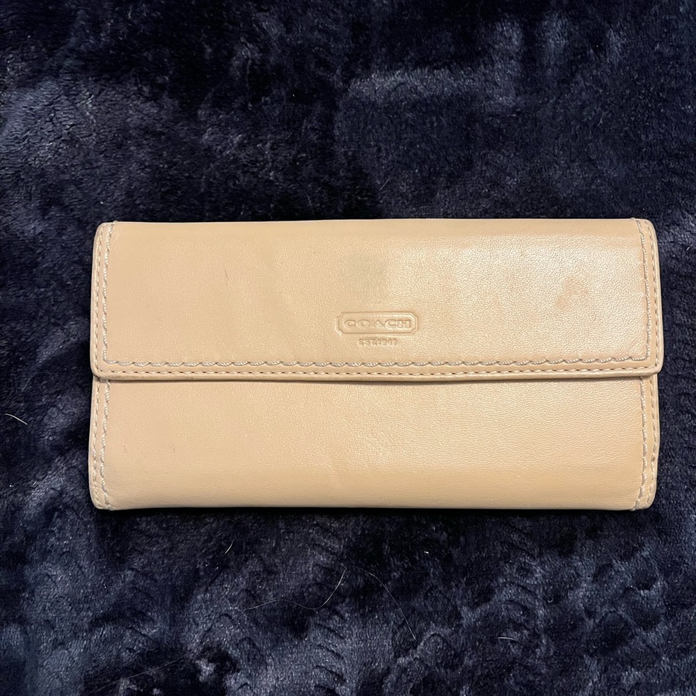 Coach all leather wallet.
